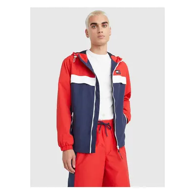 Red-blue Men's Lightweight Hooded Jacket Tommy Jeans Chicago - Men