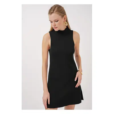 Bigdart Zero Sleeve Mini Knitwear Dress - Black