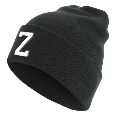 Knitted hat with letter cuff Z