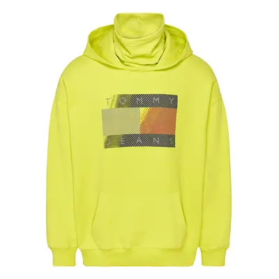 Tommy Jeans Sweatshirt - TJM REFLECTIVE FLAG HOODIE yellow