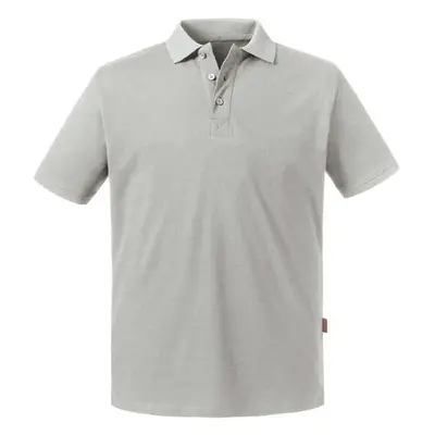 Light Grey Men's Polo Shirt Pure Organic Russell