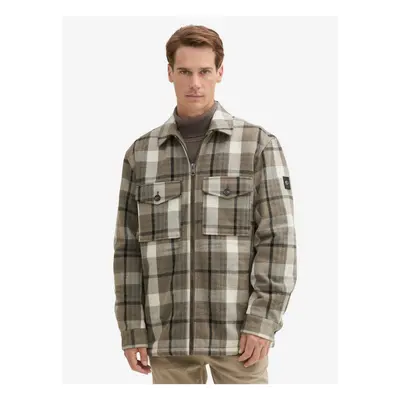 Beige-brown men's checkered jacket Tom Tailor - Men's