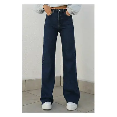 17413 Dewberry Loose Women Jeans-NAVY