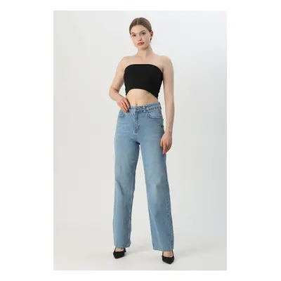 Trendyol Blue High Waist Straight Jeans