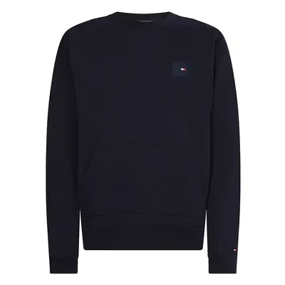 Tommy Hilfiger Sweatshirt - PANELLED HILFIGER PRINT CREWNECK blue