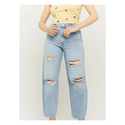 TALLY WEiJL Light blue cropped straight fit jeans with a ripped effect TALLY - Women's