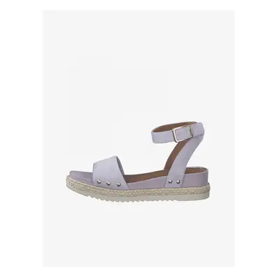 Tamaris Light Purple Leather Sandals for Women - Ladies