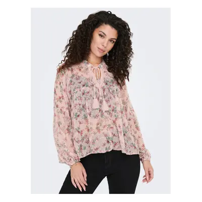 Light pink women's floral blouse ONLY Aida - Women