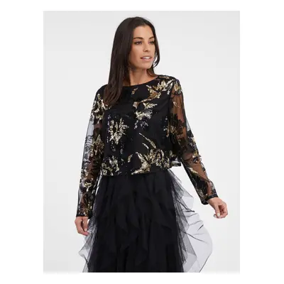 Orsay Black women's patterned blouse with sequins - Women's