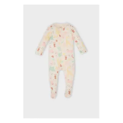 DEFACTO Baby Girl Newborn Safari Printed Jumpsuit