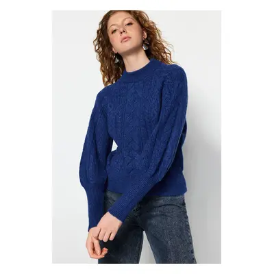 Trendyol Saks Soft Textured Hair Braided Knitwear Sweater