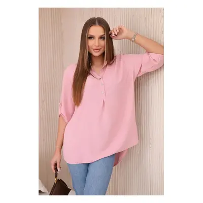 Blouse with a longer back powder pink