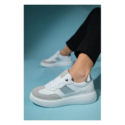 LuviShoes BEICE White Gray Women's Sneakers