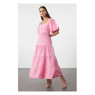 Trendyol Pink Plain Maxi Woven Dress