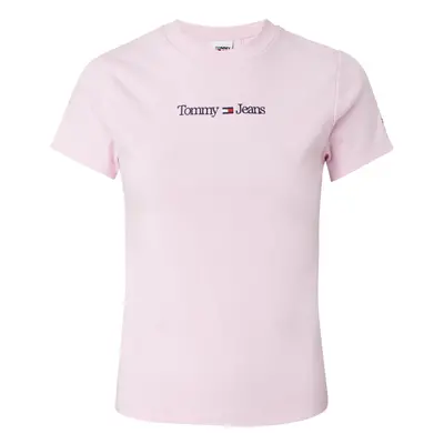 Tommy Jeans T-shirt - TJW BABY SERIF LINEA pink