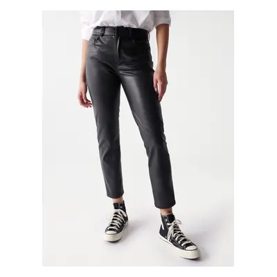 Black Women's Skinny Leatherette Trousers Salsa Jeans Nappa - Women