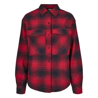 Women's Check Overshirt Navy Blue/Red