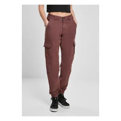 Women's high-waisted cargo pants cherry