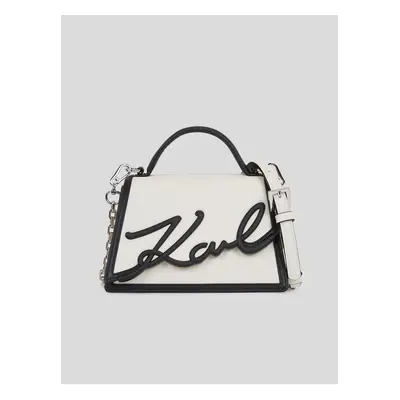 Black-cream women's leather handbag KARL LAGERFELD K/Signature 2.0 - Women's