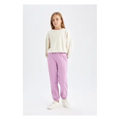 DEFACTO Girls Basic Plain Jogger Sweatpants with Elastic Waistband