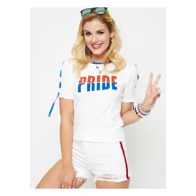 Pride T-shirt with decorative tape white