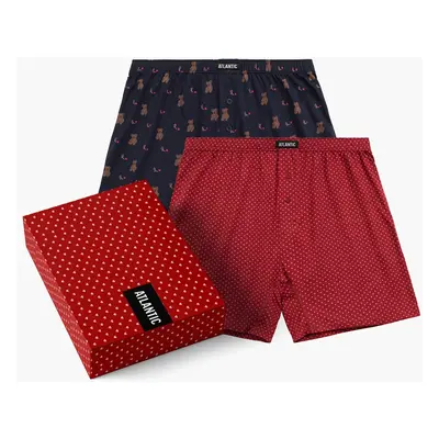 2-PACK Men's loose boxers Atlantic - dark blue/red