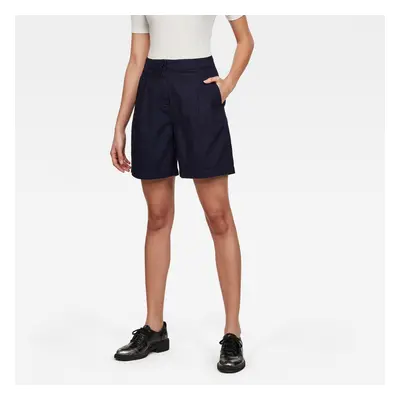 G-STAR Shorts - Pleated high short wmn dark blue