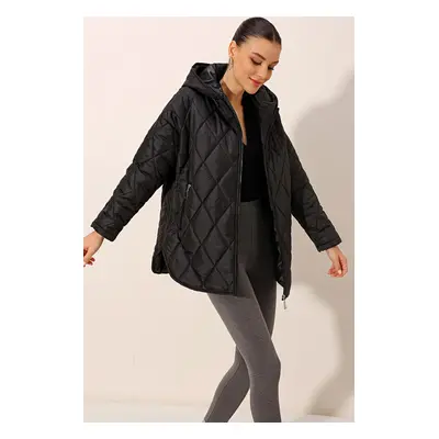 Bigdart Hooded Quilted Coat - Black