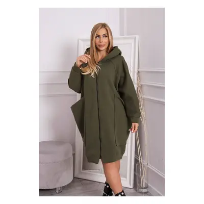 Oversized insulated sweatshirt in khaki color