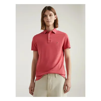 Dark pink Mens Polo T-Shirt Tommy Hilfiger Slim Polo - Men