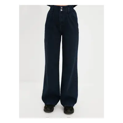 Dark Blue Wide Jeans Trendyol - Women