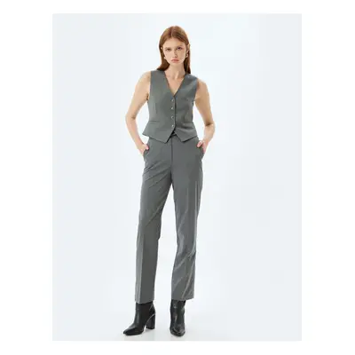 Koton Cigarette Fabric Trousers with Pocket Standard Waist