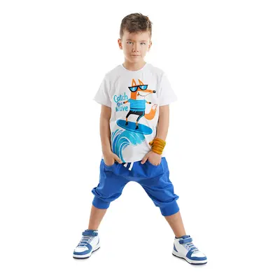 Denokids Surf Fox Boy's Summer T-shirt Capri Shorts Set