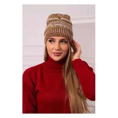 Kesi Cap with fleece Patrycja K254 khaki+camel