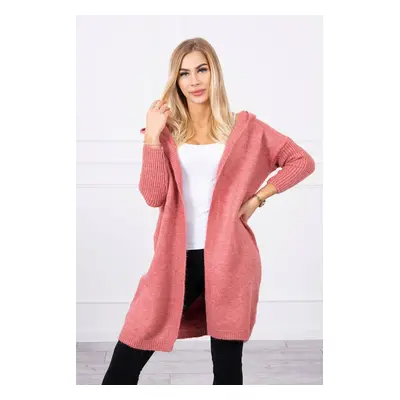 Hooded sweater dark pink