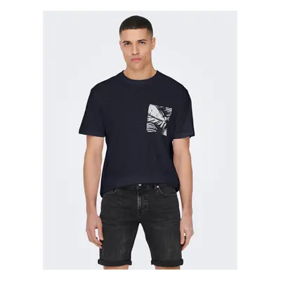 Dark blue men's T-shirt ONLY & SONS Perry - Men's