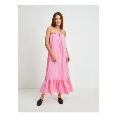 Pink loose midishdresses for hangers ONLY Allie - Women