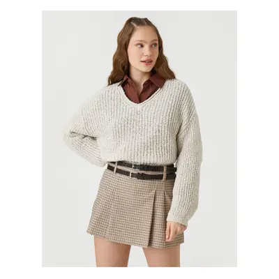 Koton Knit Knitwear Sweater V-Neck Long Sleeve