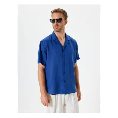 Koton Linen Shirt Basic Turn-down Collar