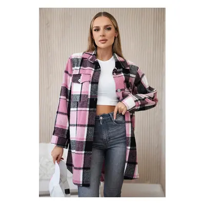 Włoski Checkered shirt pink + black