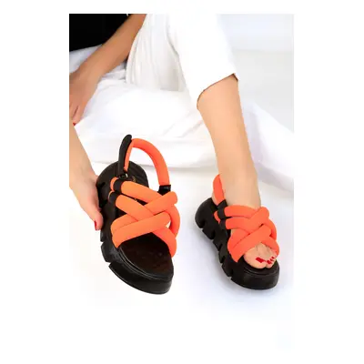 Soho Black-Orange Women&#39;s Sandals