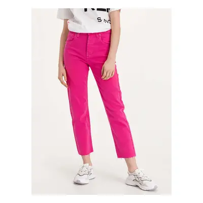 Pink women's straight fit jeans Replay Maijke - Women's