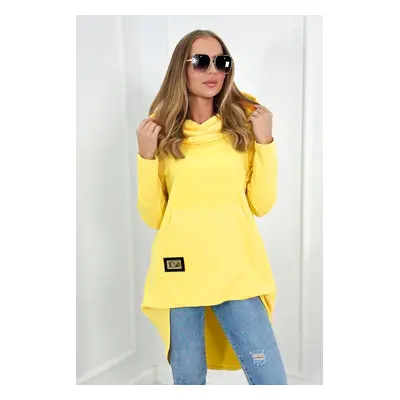 Kesi Sweatshirt with long back and hood yellow