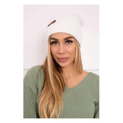 Kesi Cap with fleece Paulina K227 white