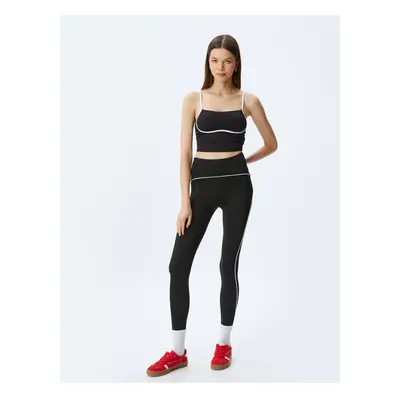 Koton High Waisted Slim Fit Interlock Sports Tights