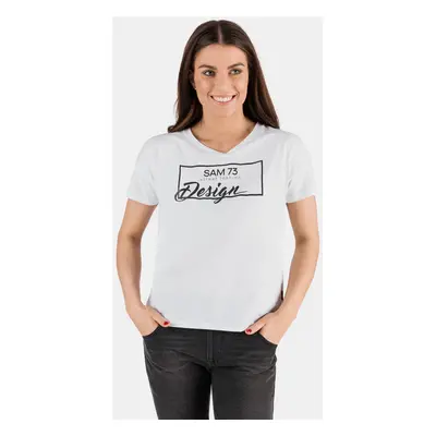 SAM73 White women's t-shirt with print SAM - Women's