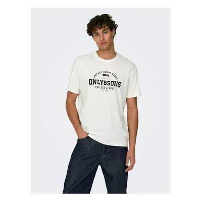 White Men's T-Shirt ONLY & SONS Lenny Life - Men