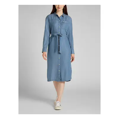 Blue women's shirt midi dress Lee Western - Women's