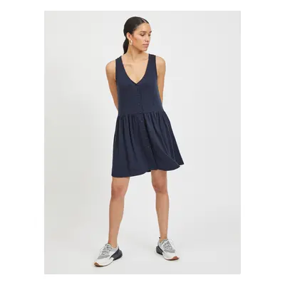 Dark blue dress with buttons VILA Anika - Women