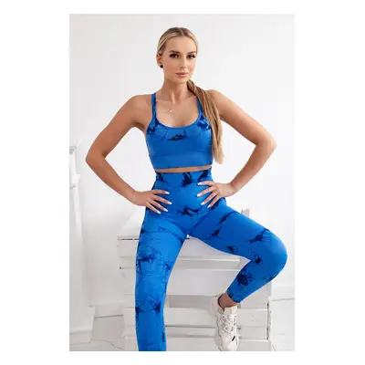 Włoski Fitness set top + push up leggings cornflower blue